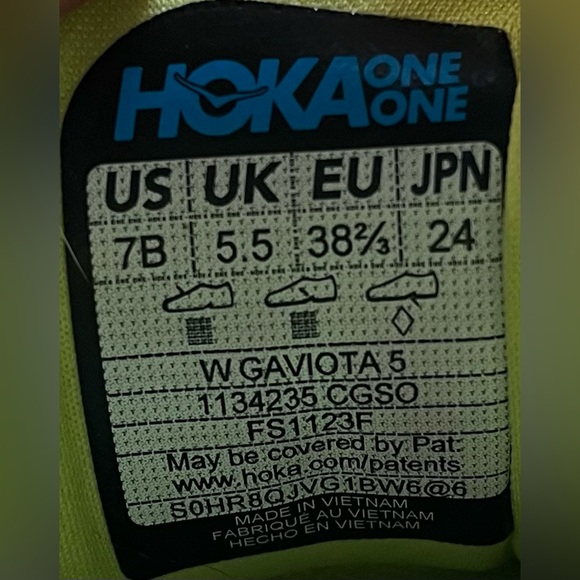 Hoka One One Gaviota 5 Womens Size 7 Running Shoes Sneakers Citrus Glow - Picture 11 of 12